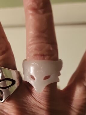 White Fox Mask Silicone Ring